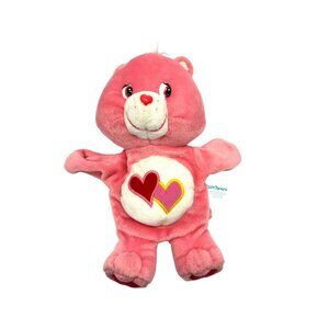 Vintage 2003 Pink Care Bears Love-a-Lot Bear Plush Hand Puppet 9” by Play Along